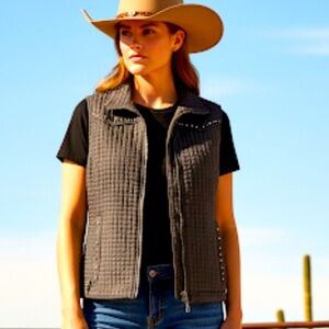 Rod's western cowboy core Brown Quilted Vest, Medium